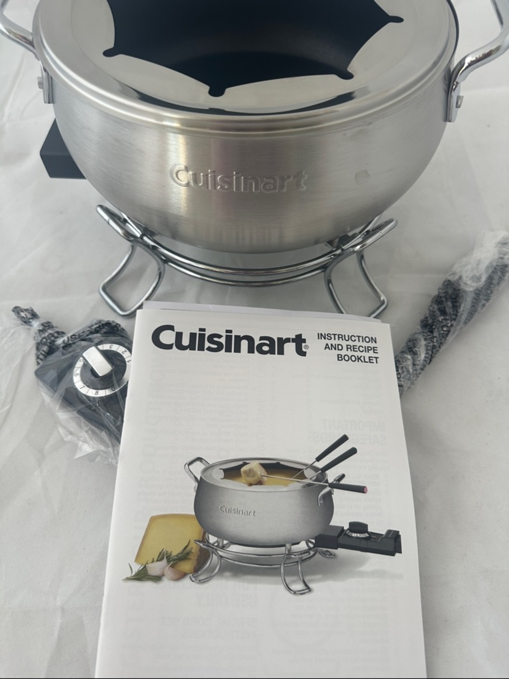 Cuisinart Brushed Silver Stainless Steel Fondue Set with Stand